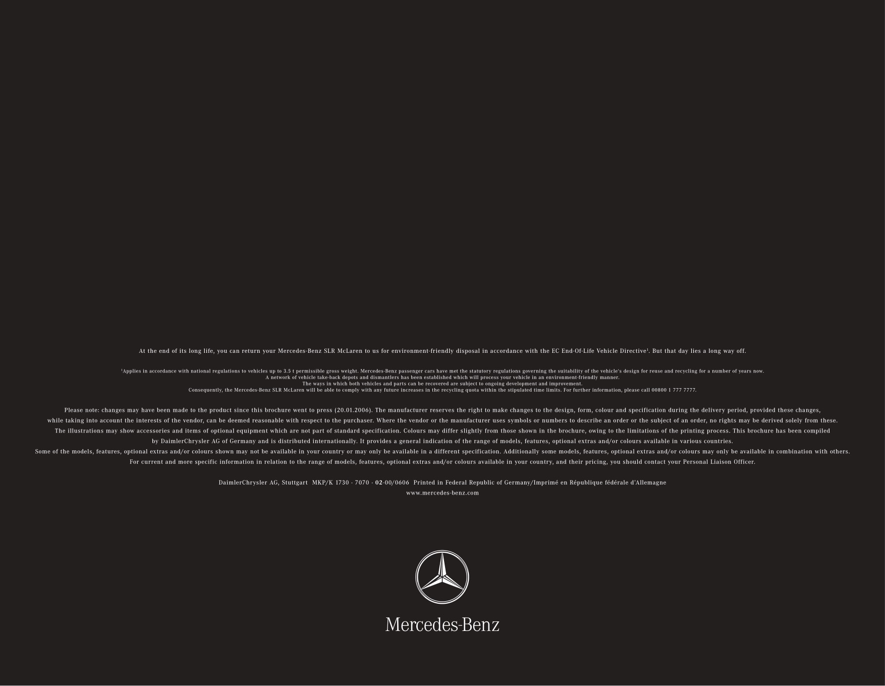 2006 Mercedes-Benz SLR Brochure Page 71